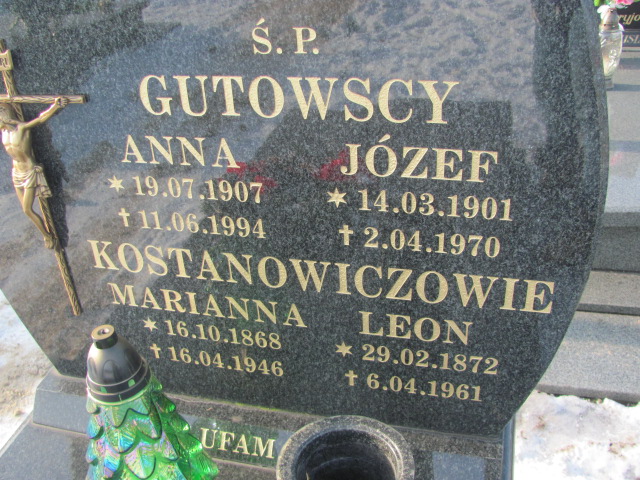 Józef Gutowski 1901 Kowalew - Grobonet - Wyszukiwarka osób pochowanych