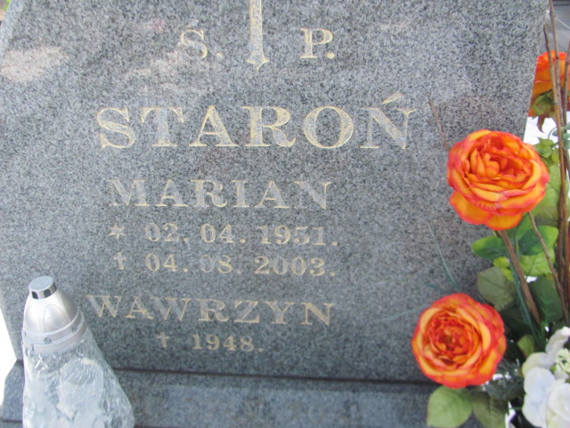 Marian Staroń 1951 Kowalew - Grobonet - Wyszukiwarka osób pochowanych