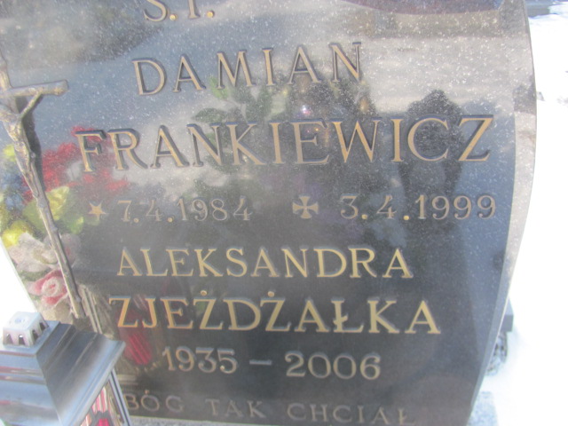 Damian Frankiewicz 1984 Kowalew - Grobonet - Wyszukiwarka osób pochowanych